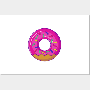 Pink Frosted Donut Posters and Art